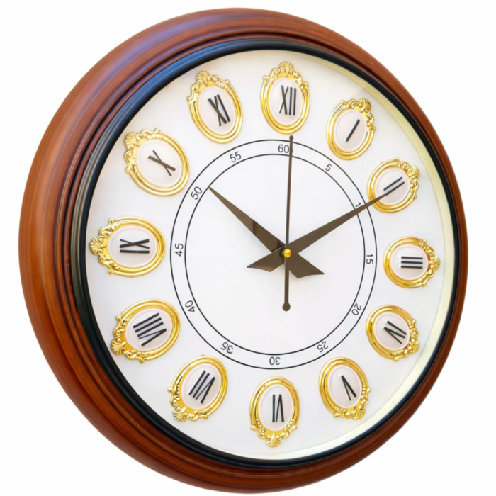 Evolzakh 12 Inch Ornate Vintage Wooden Wall Clock