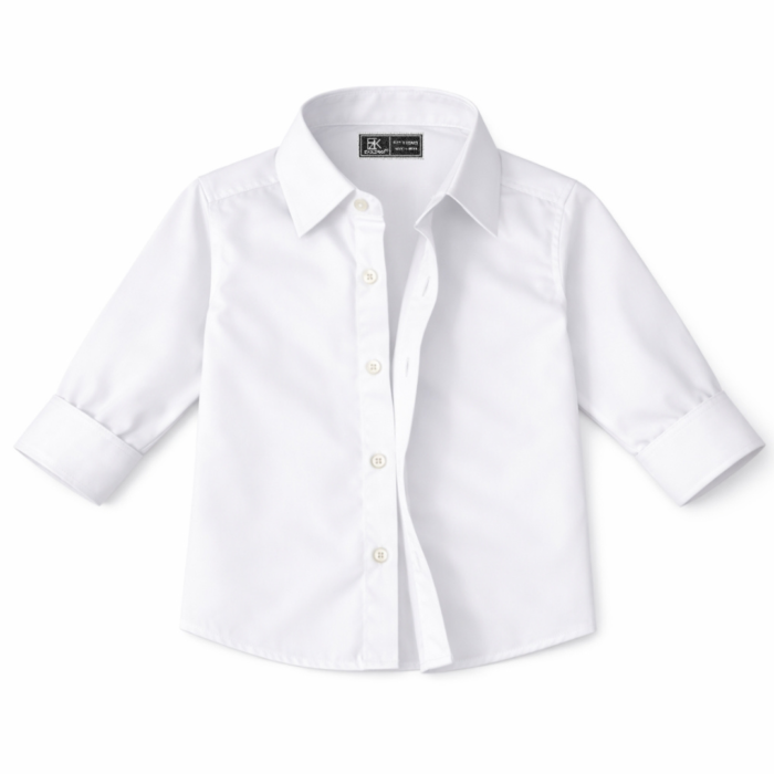 Evolzakh Kids Solid White Formal Shirt for Boys (3 Years)