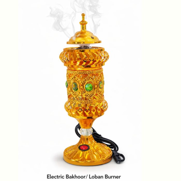 Evolzakh Electric Bakhoor & Loban Burner – Premium Golden Finish