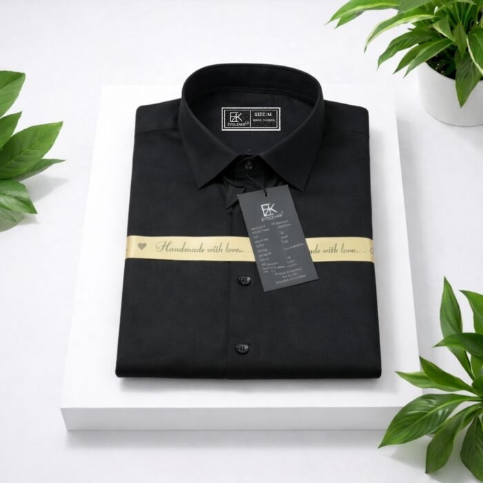 Evolzakh Men’s Solid Black Formal Shirt